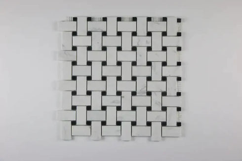 Basketweave Mosaic w/ Black Dots Polished